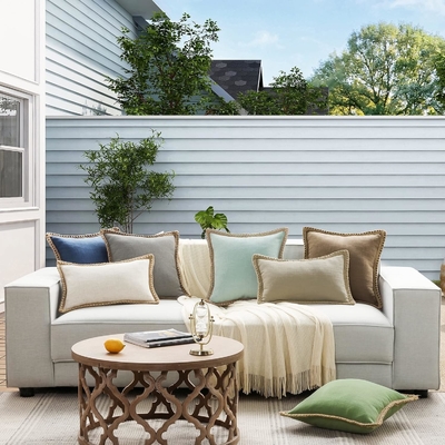 Phantoscope Pack di 2 Decorative Farmhouse throw cuscino coperture,modello solido per la casa