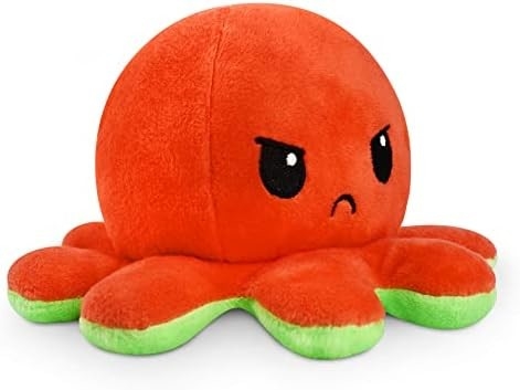 Turtle - l'originale polpo reversibile Plushie - amore + odio - simpatici animali pieni di sensi che mostrano il tuo