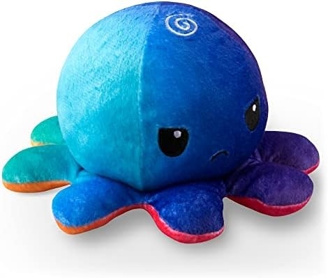 Turtle - l'originale polpo reversibile Plushie - amore + odio - simpatici animali pieni di sensi che mostrano il tuo