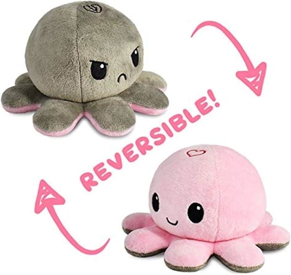 Turtle - l'originale polpo reversibile Plushie - amore + odio - simpatici animali pieni di sensi che mostrano il tuo