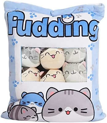 REFAHB Dolce cuscino di peluche cuscino da lancio giocattoli per animali ripieni rimovibili regali creativi per ragazze (gattino)