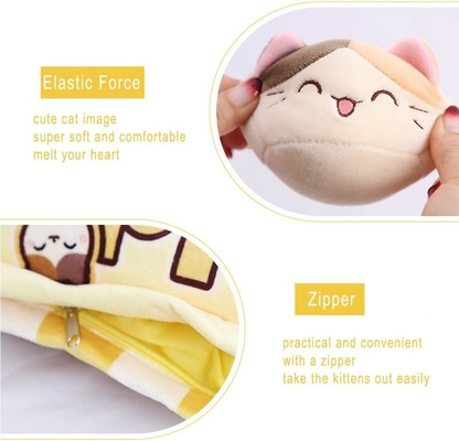 REFAHB Dolce cuscino di peluche cuscino da lancio giocattoli per animali ripieni rimovibili regali creativi per ragazze (gattino)