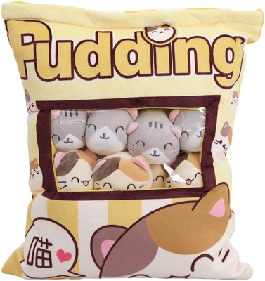 REFAHB Dolce cuscino di peluche cuscino da lancio giocattoli per animali ripieni rimovibili regali creativi per ragazze (gattino)