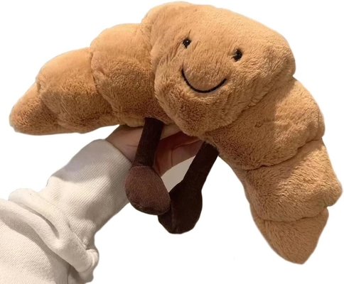 PesoPlush 9 &quot;Croissant Plush Sorrisa dolce Croissant Pane cuscino Stuffato Animali Divertenti Cibo morbido