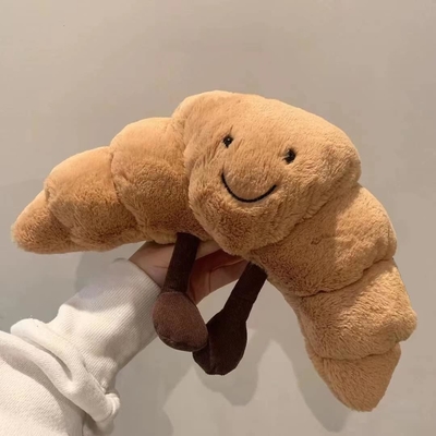 PesoPlush 9 &quot;Croissant Plush Sorrisa dolce Croissant Pane cuscino Stuffato Animali Divertenti Cibo morbido