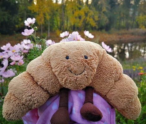 PesoPlush 9 &quot;Croissant Plush Sorrisa dolce Croissant Pane cuscino Stuffato Animali Divertenti Cibo morbido