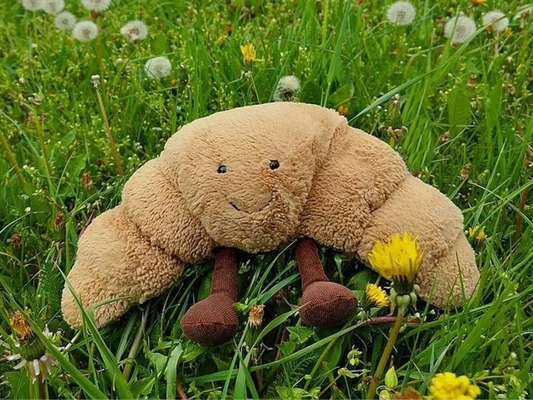 PesoPlush 9 &quot;Croissant Plush Sorrisa dolce Croissant Pane cuscino Stuffato Animali Divertenti Cibo morbido