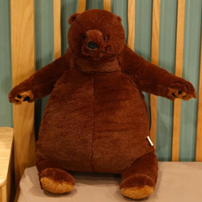 23.6in orsacchiotto marrone scuro giocattolo di peluche simulazione djungelskog orsacchiotto ricoperto animale bambola casa
