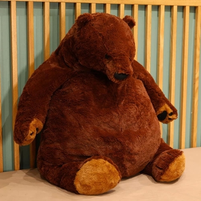23.6in orsacchiotto marrone scuro giocattolo di peluche simulazione djungelskog orsacchiotto ricoperto animale bambola casa