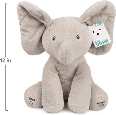 GUND Bambino animato Flappy l'elefante di peluche, giocattolo per bambini da 0 anni in su, grigio, 12"