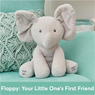GUND Bambino animato Flappy l'elefante di peluche, giocattolo per bambini da 0 anni in su, grigio, 12"