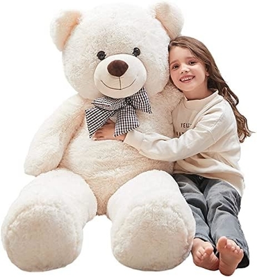 Misscindy Giant Teddy Bear Animali di peluche ripieni per ragazza o bambini 47 pollici, (bianco)