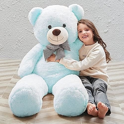 Misscindy Giant Teddy Bear Animali di peluche ripieni per ragazza o bambini 47 pollici, (bianco)