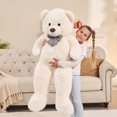 Misscindy Giant Teddy Bear Animali di peluche ripieni per ragazza o bambini 47 pollici, (bianco)