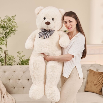 Misscindy Giant Teddy Bear Animali di peluche ripieni per ragazza o bambini 47 pollici, (bianco)