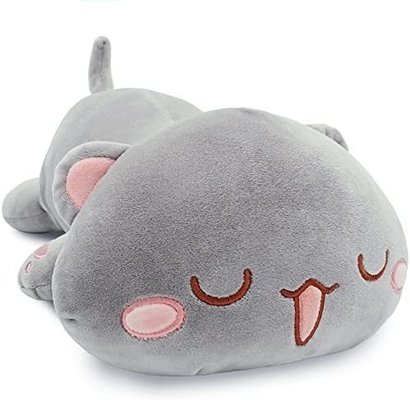 Onsoyours Cute Kitten Plush Toy 25.5&quot; Stuffed Animal Pet Kitty Soft Anime Cat Large Plush Pillow for Kids (Bianco A, 25.5