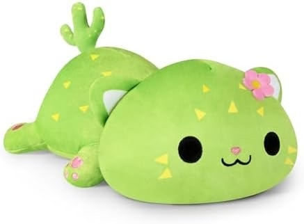 Onsoyours Cute Kitten Plush Toy 25.5&quot; Stuffed Animal Pet Kitty Soft Anime Cat Large Plush Pillow for Kids (Bianco A, 25.5
