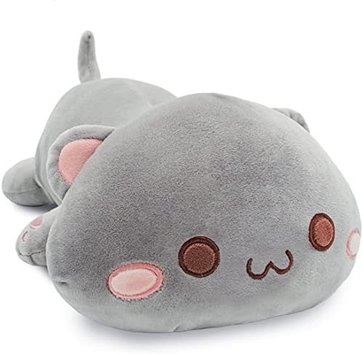 Onsoyours Cute Kitten Plush Toy 25.5&quot; Stuffed Animal Pet Kitty Soft Anime Cat Large Plush Pillow for Kids (Bianco A, 25.5