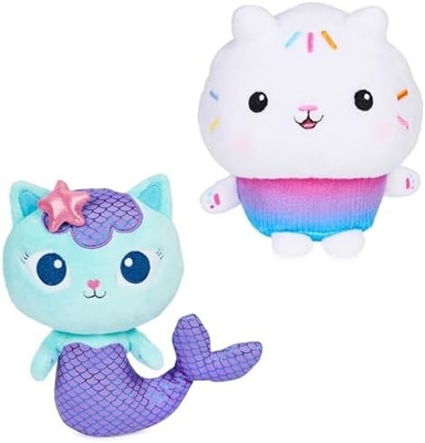 Gabby's Dollhouse, 7 pollici Kitty Fairy Purr-ific Plush Toy, Bambini giocattoli per 3 anni e più