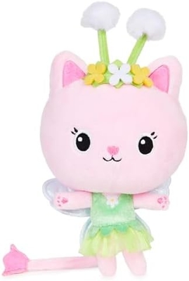 Gabby's Dollhouse, 7 pollici Kitty Fairy Purr-ific Plush Toy, Bambini giocattoli per 3 anni e più