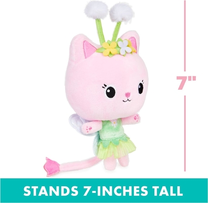 Gabby's Dollhouse, 7 pollici Kitty Fairy Purr-ific Plush Toy, Bambini giocattoli per 3 anni e più