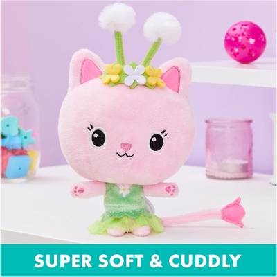 Gabby's Dollhouse, 7 pollici Kitty Fairy Purr-ific Plush Toy, Bambini giocattoli per 3 anni e più