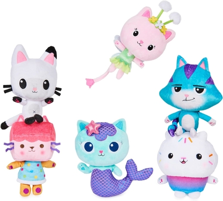 Gabby's Dollhouse, 7 pollici Kitty Fairy Purr-ific Plush Toy, Bambini giocattoli per 3 anni e più