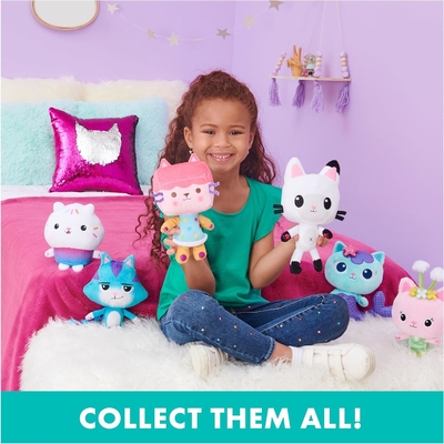 Gabby's Dollhouse, 7 pollici Kitty Fairy Purr-ific Plush Toy, Bambini giocattoli per 3 anni e più