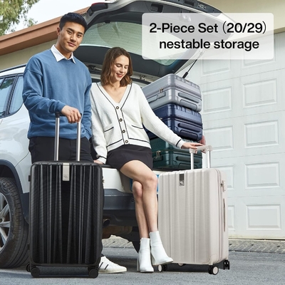 Set 2 pezzi Carry On Baggage con ruote PC Hard Shell Baligie Leggerissime Baligie Tsa Registrate Baligie di viaggio di grandi dimensioni Baligie da viaggio