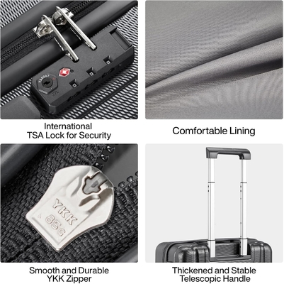 Set 2 pezzi Carry On Baggage con ruote PC Hard Shell Baligie Leggerissime Baligie Tsa Registrate Baligie di viaggio di grandi dimensioni Baligie da viaggio