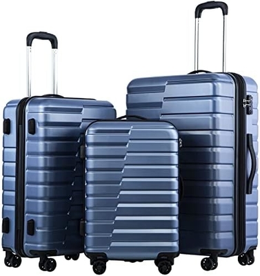 Valigia PC ABS TSA bagagli 3 pezzi set chiusura giratore Carry on (blu teal)