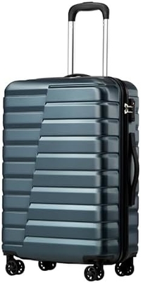 Valigia PC ABS TSA bagagli 3 pezzi set chiusura giratore Carry on (blu teal)