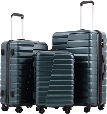 Valigia PC ABS TSA bagagli 3 pezzi set chiusura giratore Carry on (blu teal)