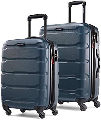 Omni PC Bagaglio rigido espandibile con ruote a spinner, portabicchiere da 20 pollici, blu