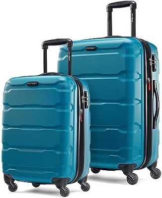 Omni PC Bagaglio rigido espandibile con ruote a spinner, portabicchiere da 20 pollici, blu