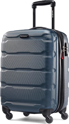 Omni PC Bagaglio rigido espandibile con ruote a spinner, portabicchiere da 20 pollici, blu