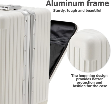 20in Cornice di alluminio Hardside Spinner Ruota bagaglio, Costruito-In TSA blocco Portare sulla valigia, con portacoppe e USB Port