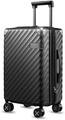 Carry On Baggage 22x14x9 Airline Approved - 35L Polycarbonate Expandable Hard Shell Suitcase con ruote giratorie