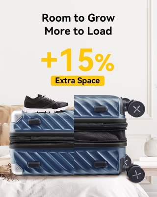 Carry On Baggage 22x14x9 Airline Approved - 35L Polycarbonate Expandable Hard Shell Suitcase con ruote giratorie