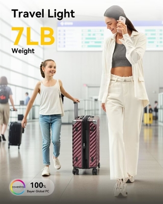 Carry On Baggage 22x14x9 Airline Approved - 35L Polycarbonate Expandable Hard Shell Suitcase con ruote giratorie