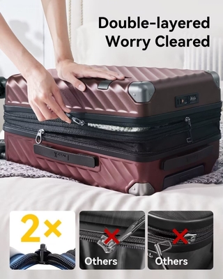 Carry On Baggage 22x14x9 Airline Approved - 35L Polycarbonate Expandable Hard Shell Suitcase con ruote giratorie