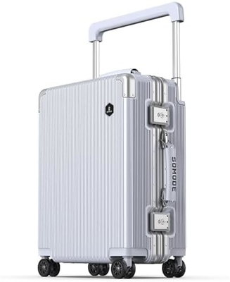 Carry On Luggage, Valigia a guscio rigido con ruote a 360°, Valigia a bordo di una compagnia aerea e lucchetto a doppia cerniera.