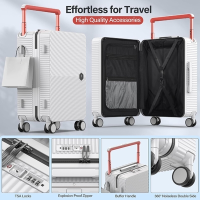 Carry On Luggage, Valigia a guscio rigido con ruote a 360°, Valigia a bordo di una compagnia aerea e lucchetto a doppia cerniera.