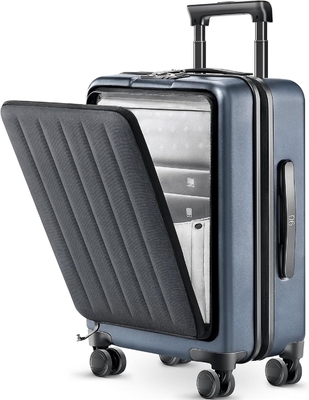 Bagaglio 22 X 14 X 9 Compagnia aerea approvata, Bagaglio da 20 pollici con compartimento portatile anteriore, ruote a doppio giratore, PC rigido