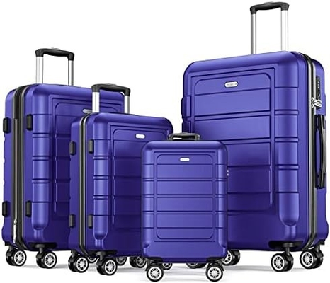 Set bagagli espandibile PC+ABS Valigia resistente doppie ruote TSA Lock 3pcs Vino rosso