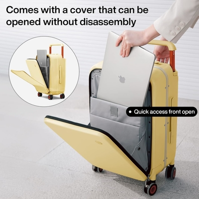 Luggage Wide Handle Luxury Design Rolling Travel Sulitore PC Hardside con telaio in alluminio Ruote spinatrici vuote,