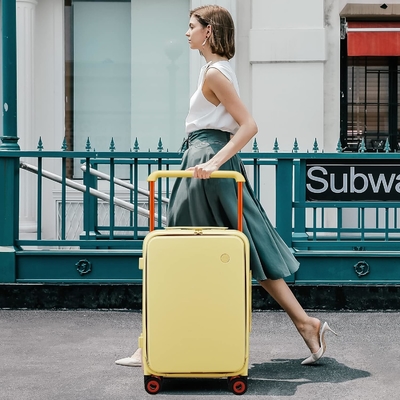 Luggage Wide Handle Luxury Design Rolling Travel Sulitore PC Hardside con telaio in alluminio Ruote spinatrici vuote,