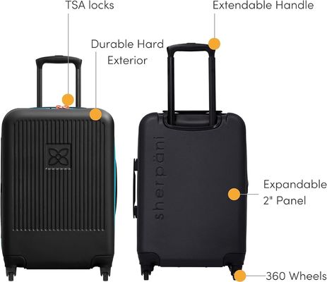 Valigia resistente con pannello interno in rete anti-schiacciamento e cinghia di compressione progettata per viaggi senza stress