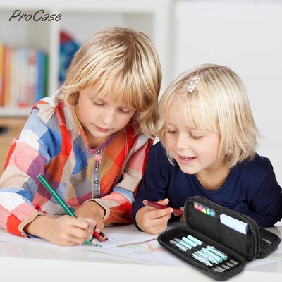 ProCase Pen Pencil Case, 2 strati EVA Zipper Pencil Box Bag Large Capacity Stationery Storage Organizer per la scuola