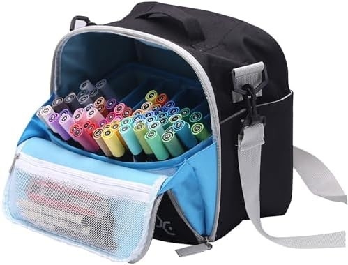Stoccaggio Borsa per pennarelle pennarello pennarello per colorare matite Libri Arte e mestiere forniture Strumenti cosmetici, fino a 130 penne